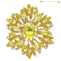 CRYSTAL RHINESTONE VINE CLUSTER BROOCH PIN